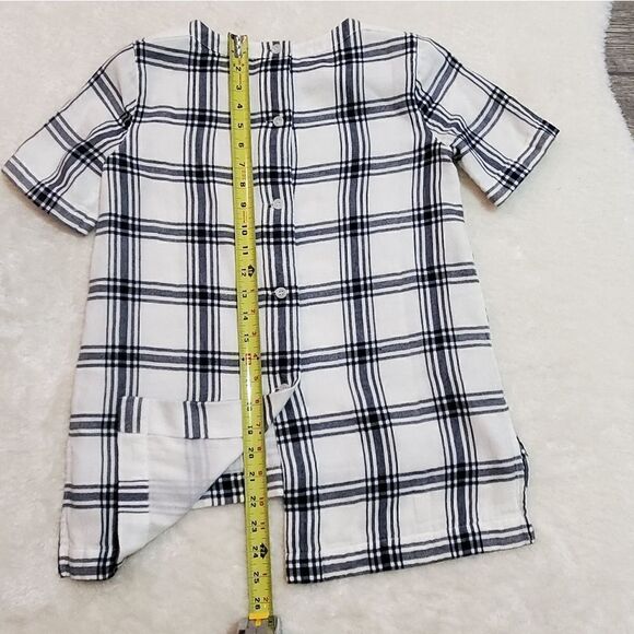 Madewell Blue and White Plaid Industry Button-Back Top, Size XXS - Picture 7 of 8